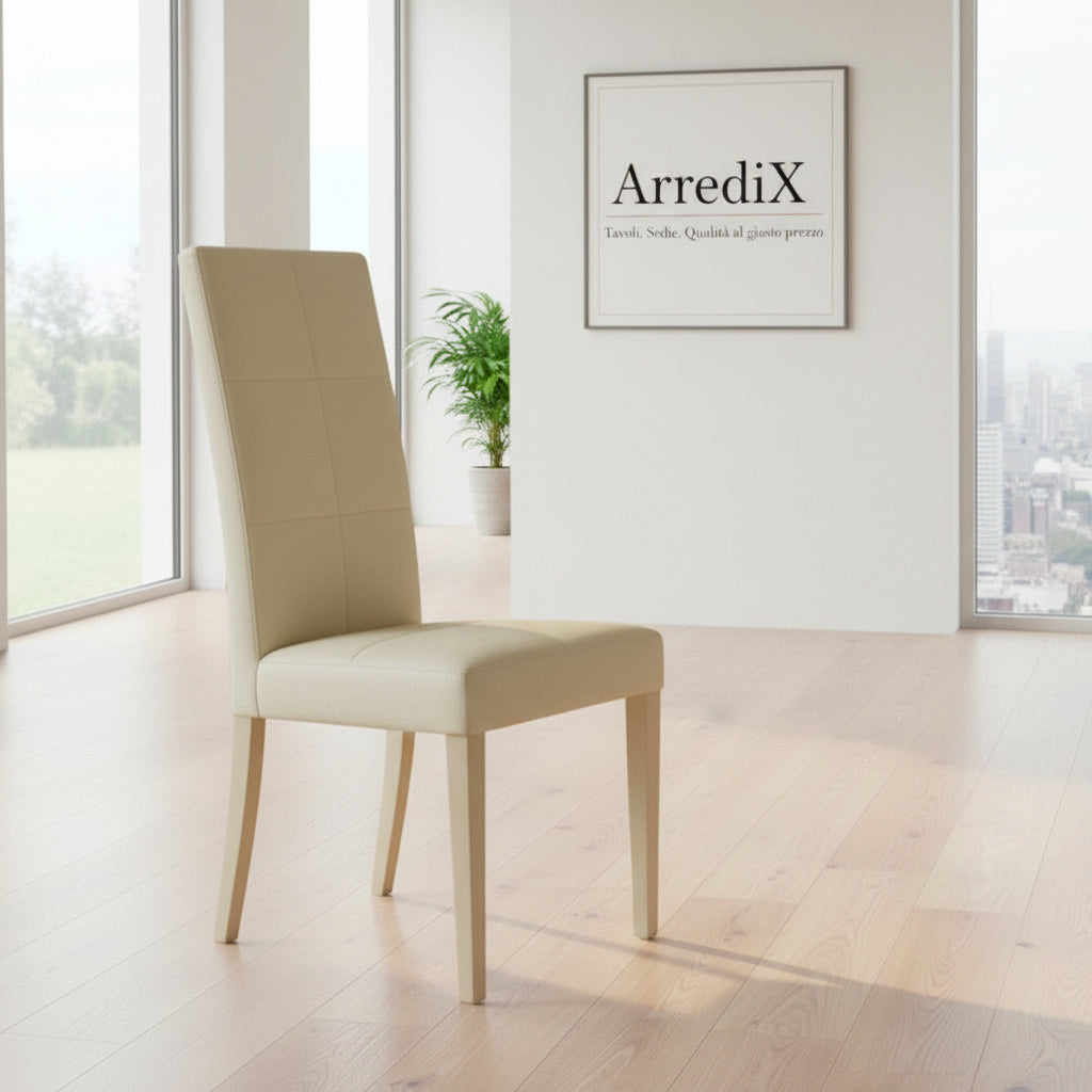 Sedia imbottita Giada standard colore beige set 2 pezzi