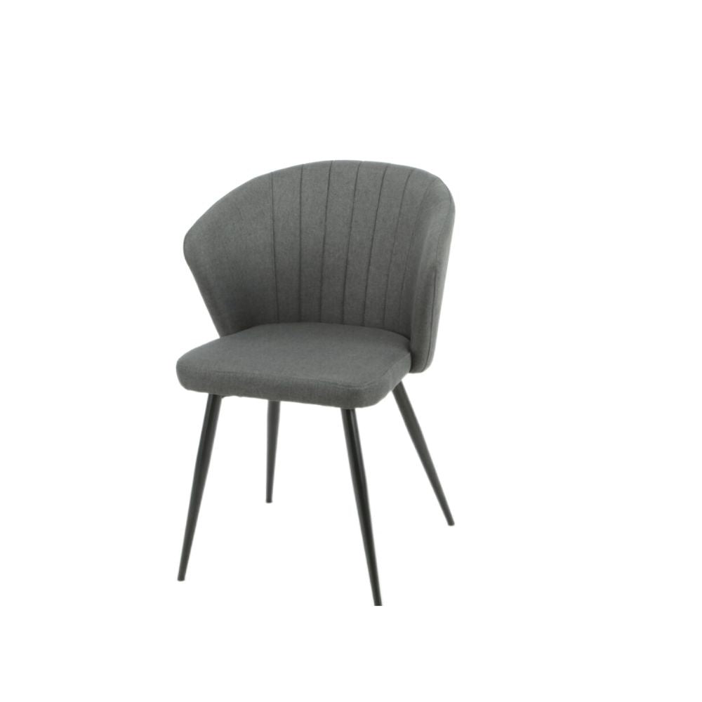 Set 2 Sedie Krid imbottite in tessuto con gambe in metallo nero