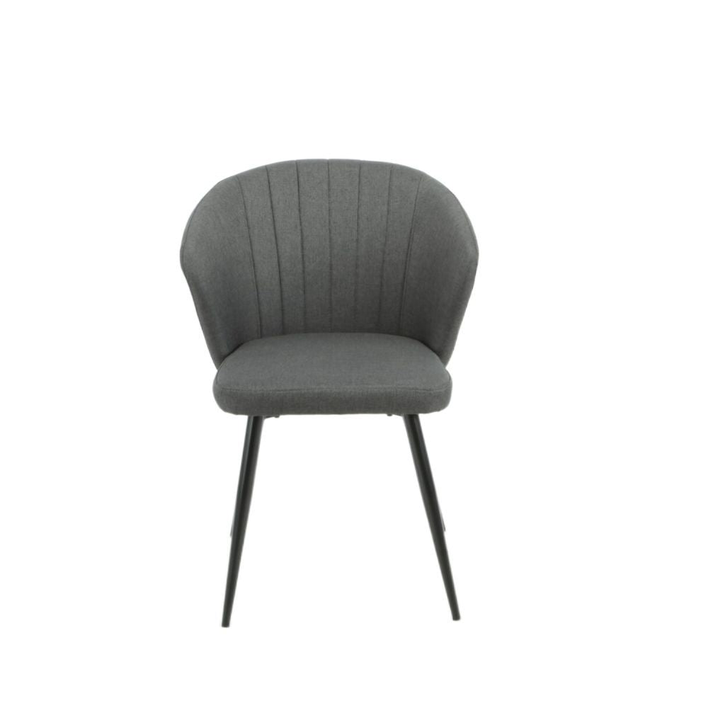 Set 2 Sedie Krid imbottite in tessuto con gambe in metallo nero