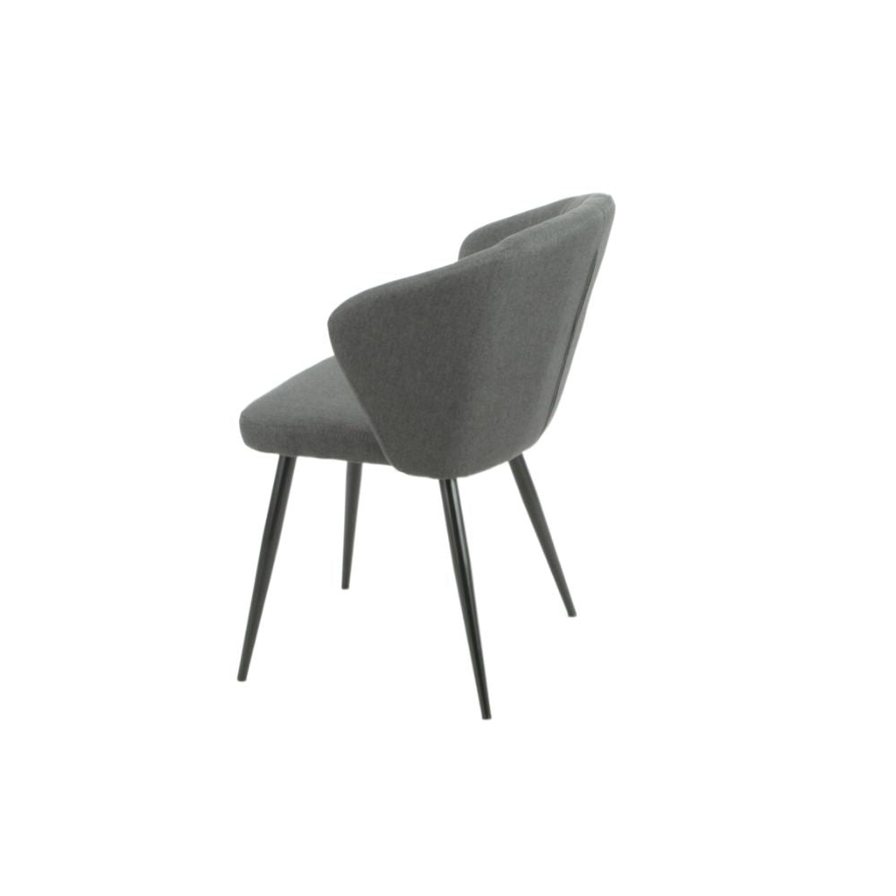Set 2 Sedie Krid imbottite in tessuto con gambe in metallo nero