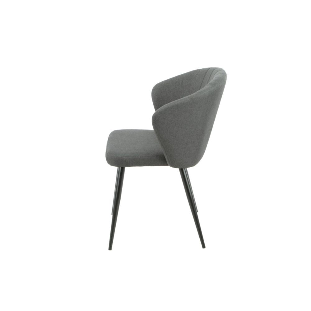 Set 2 Sedie Krid imbottite in tessuto con gambe in metallo nero