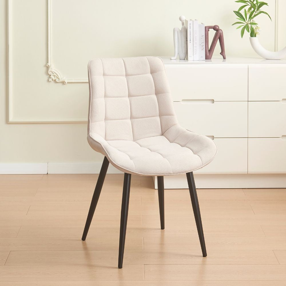 Sedia Mika con seduta in tessuto KSR 2 struttura in metallo nero set 4 pezzi - colore Beige