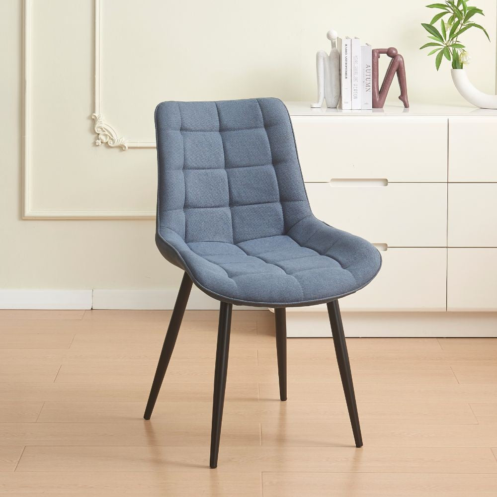 Sedia Mika con seduta in tessuto KSR 2 struttura in metallo nero set 4 pezzi - Grey
