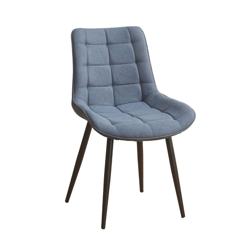 Sedia Mika con seduta in tessuto KSR 2 struttura in metallo nero set 4 pezzi