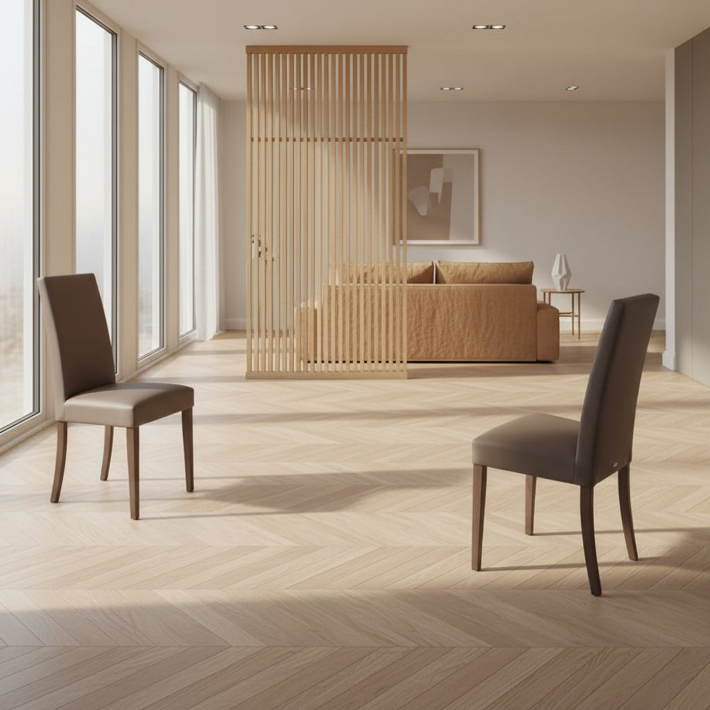Sedia Nancy in ecopelle standard set 2 pezzi - colore marrone