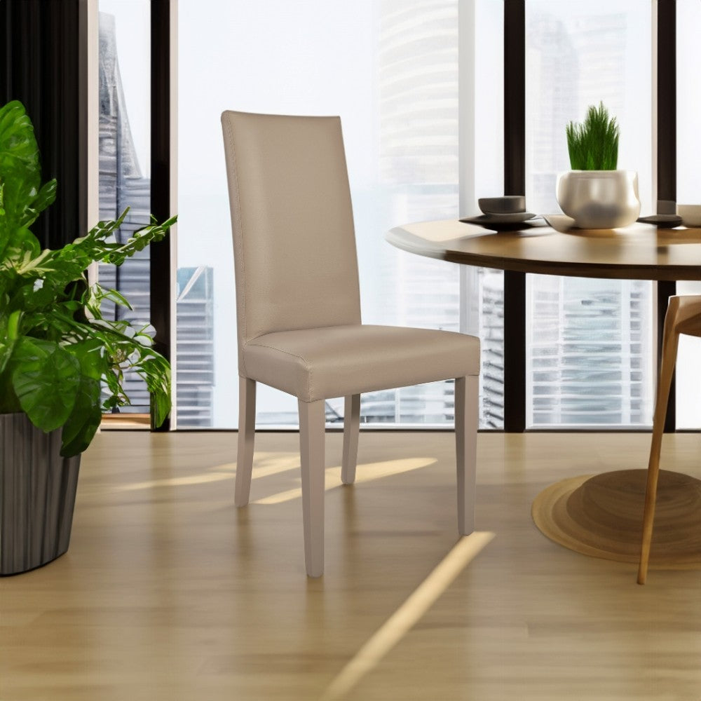 Sedia Nancy in ecopelle standard set 2 pezzi - tortora