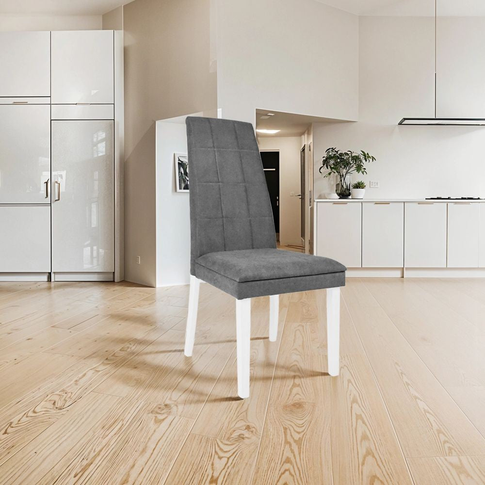 Set 2 Sedie Tim in legno con seduta imbottita in tessuto