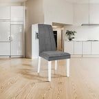 Set 2 Sedie Tim in legno con seduta imbottita in tessuto