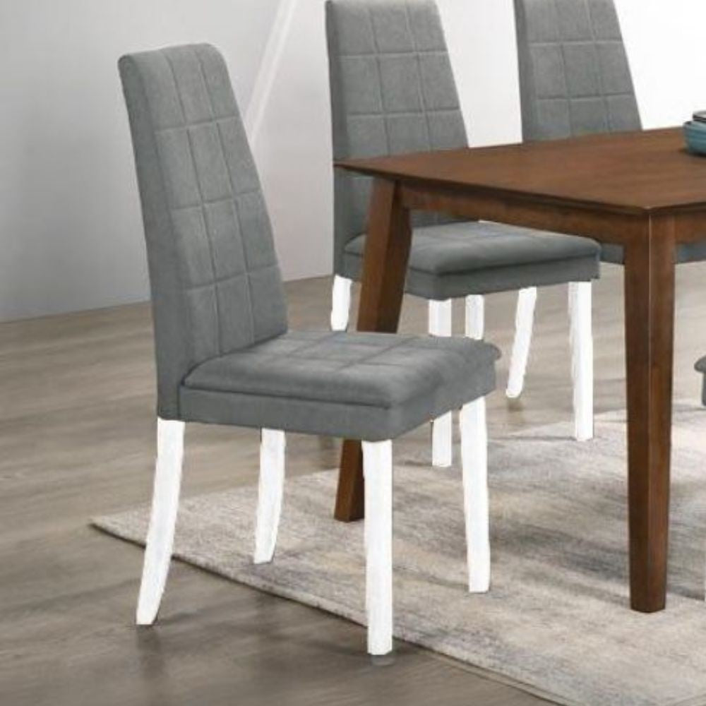 Set 2 Sedie Tim in legno con seduta imbottita in tessuto - Grigio