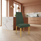 Set 2 Sedie Tim in legno con seduta imbottita in tessuto - colore Verde