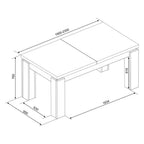Tavolo allungabile 1485 con allunga centrale 190/235x 90x76 H cm. noce
