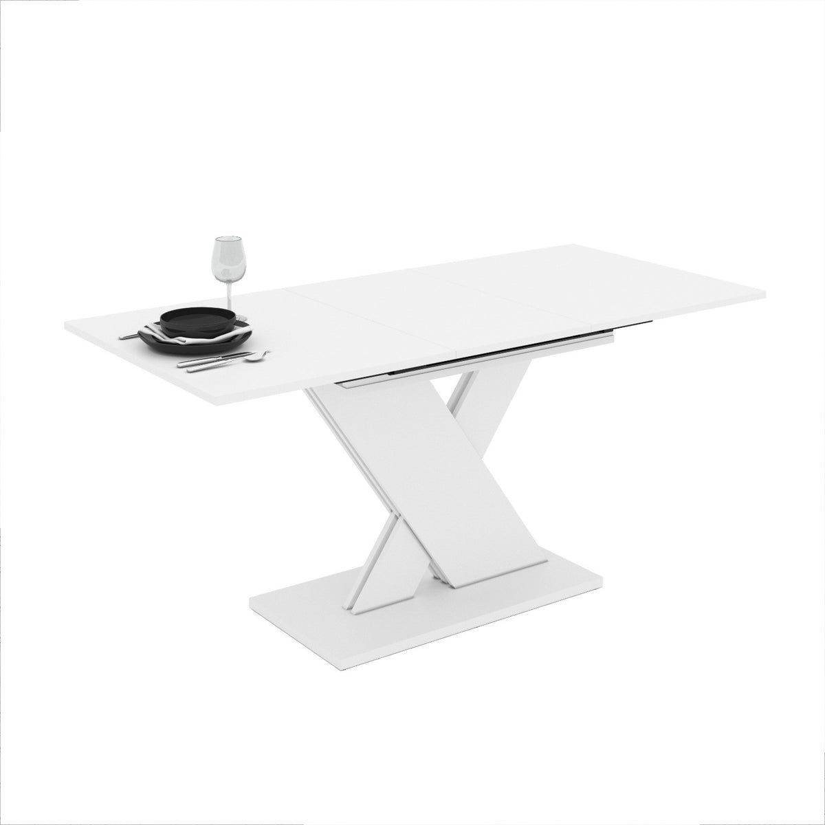 Tavolo allungabile Axi 120 × 75 cm fino a 160 cm - colore bianco frassinato