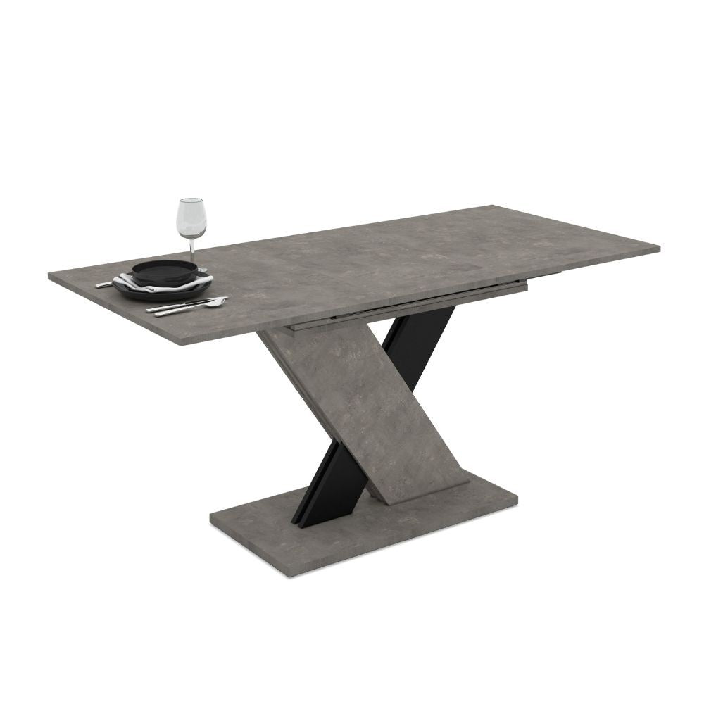 Tavolo allungabile Axi 120 × 75 cm fino a 160 cm - cemento