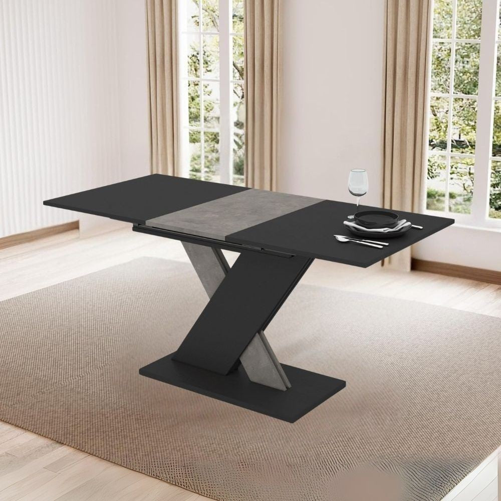 Tavolo allungabile Axi 120 × 75 cm fino a 160 cm - nero cemento