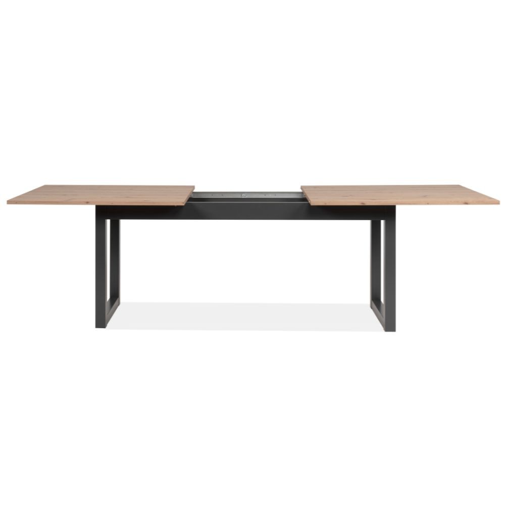 Tavolo allungabile Nolan 80C in piano quercia e struttura antracite 200x75x90 cm