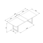 Tavolo allungabile Nolan 80C in piano quercia e struttura antracite 200x75x90 cm