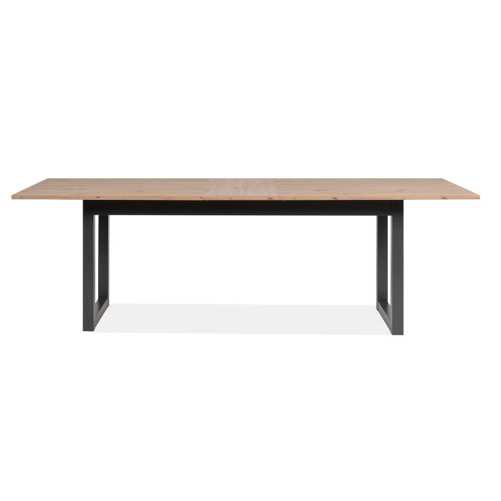 Tavolo allungabile Nolan 80C in piano quercia e struttura antracite 200x75x90 cm
