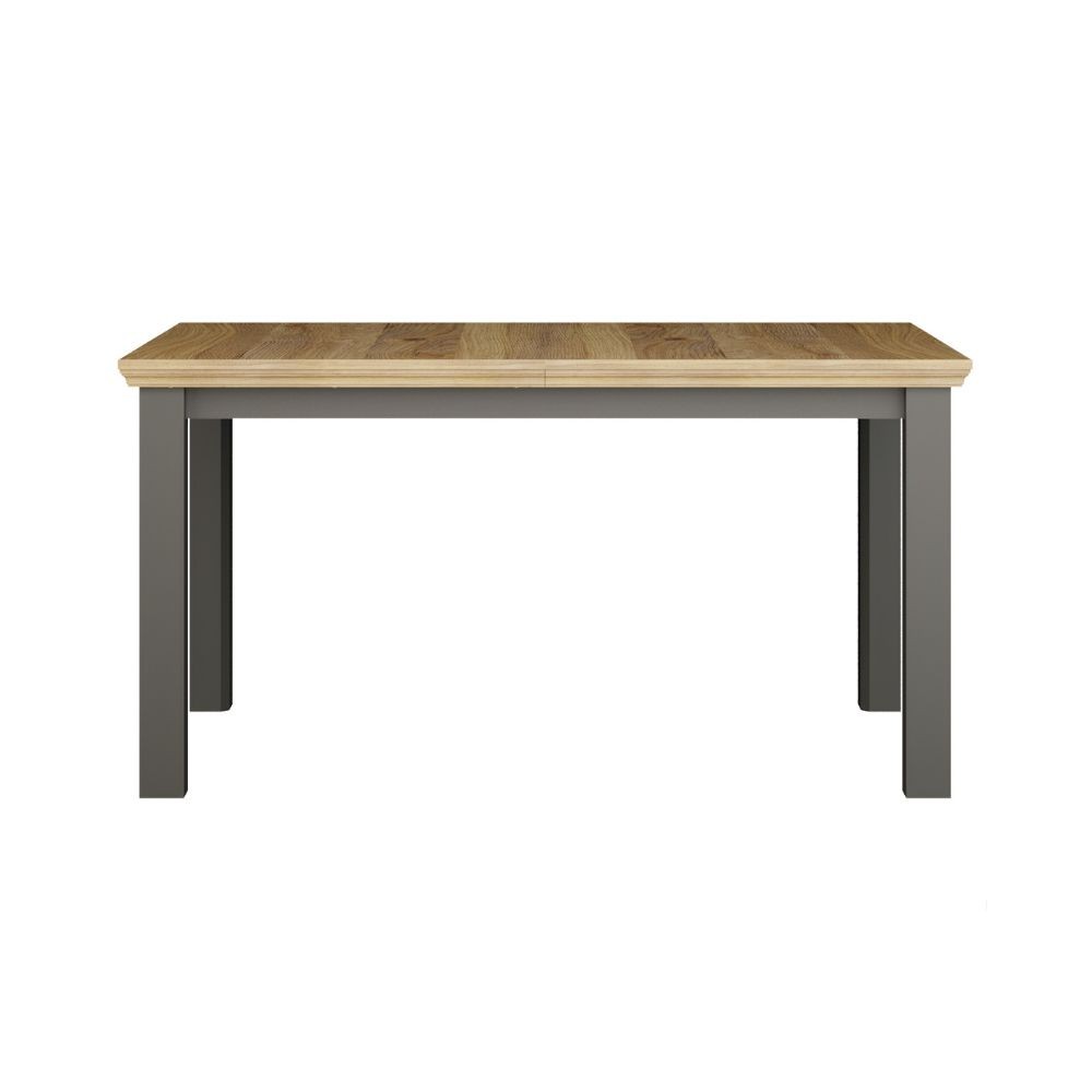 Tavolo allungabile Essenza con piano rovere e struttura grigio scuro o bianco