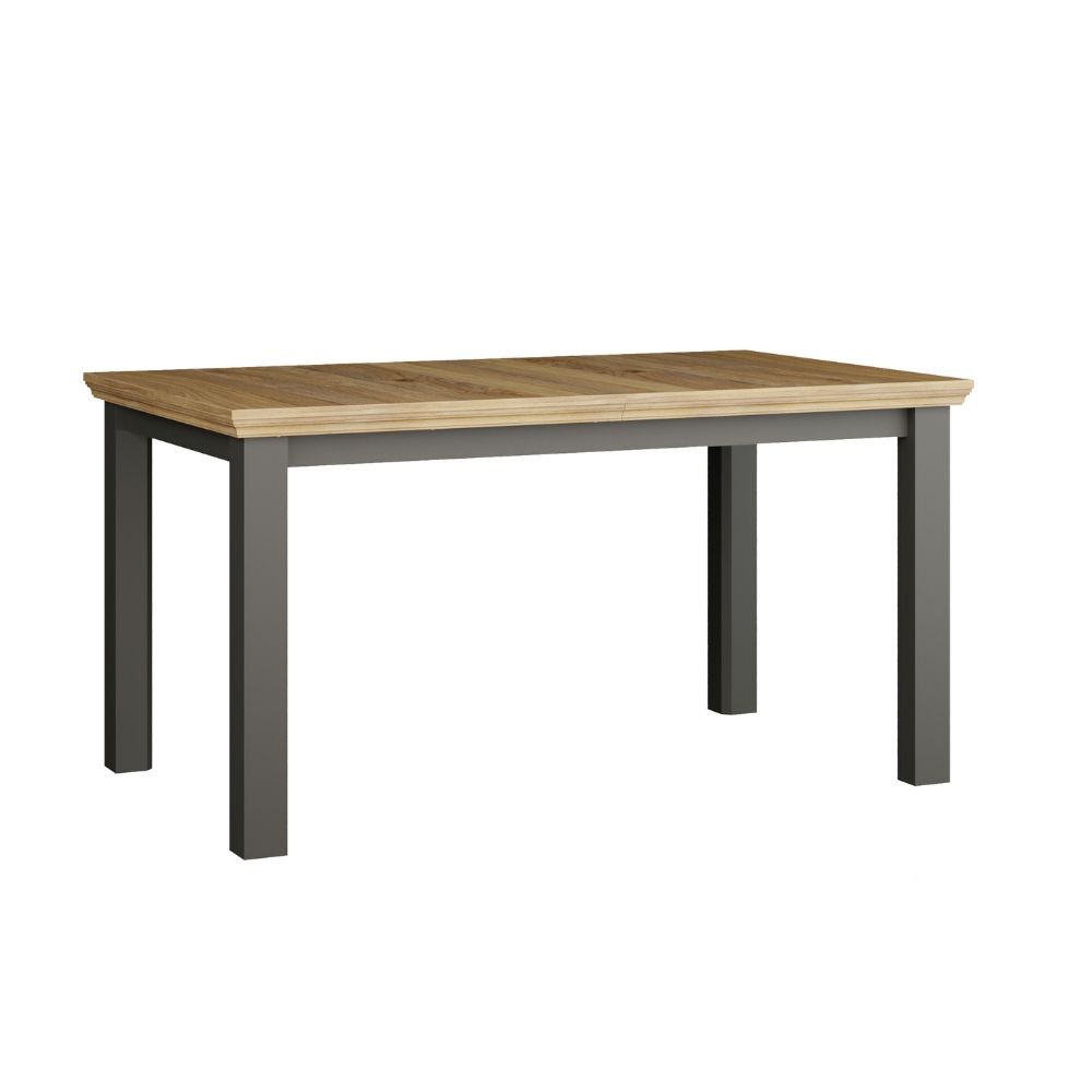 Tavolo allungabile Essenza con piano rovere e struttura grigio scuro o bianco
