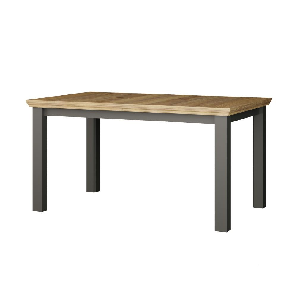 Tavolo allungabile Essenza con piano rovere e struttura grigio scuro o bianco