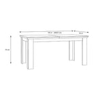Tavolo allungabile Forma 160 × 90 cm fino a 206,6 cm – rovere e bianco