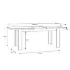 Tavolo allungabile Forma 160 × 90 cm fino a 206,6 cm – rovere e bianco