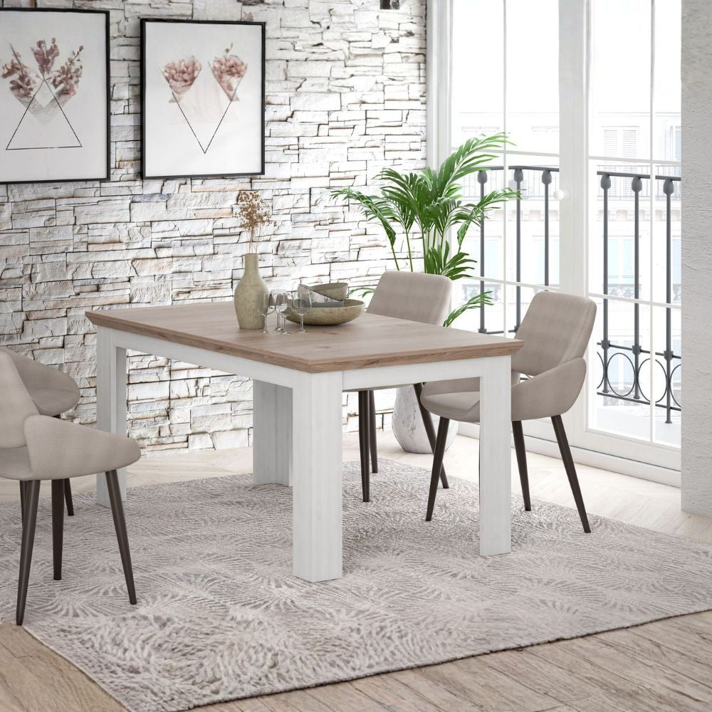Tavolo allungabile Forma 160 × 90 cm fino a 206,6 cm – rovere e bianco