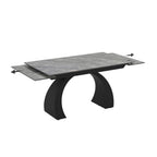 Tavolo allungabile Libra con piano in ceramica effetto marmo grigio e gambe nere