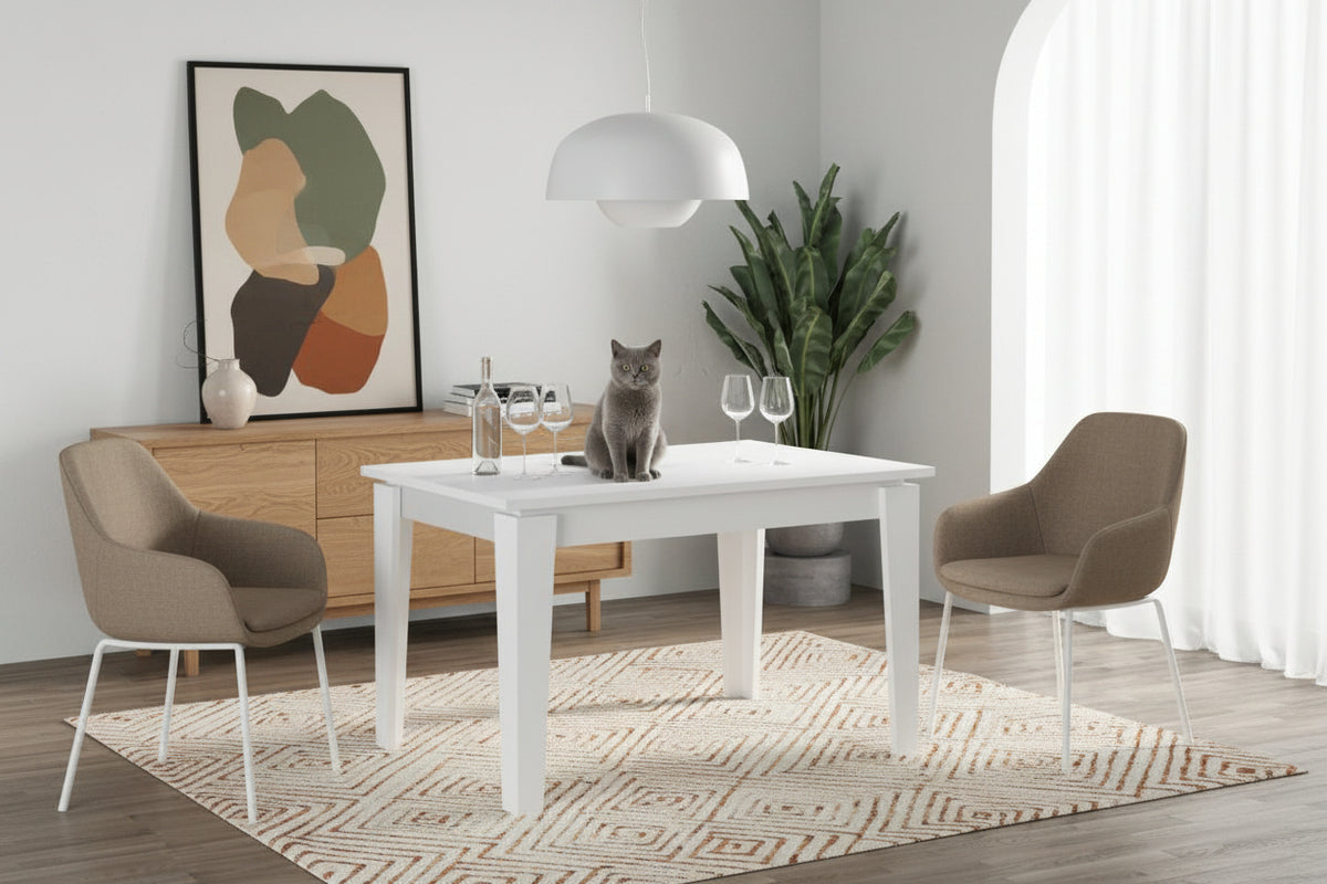 Tavolo allungabile Megaron 120x80 cm - bianco