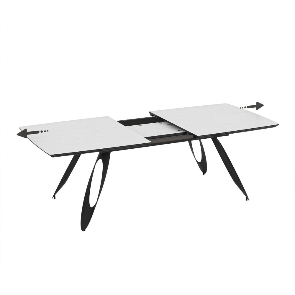 Tavolo allungabile Merkur con top bianco