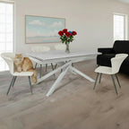 Tavolo allungabile Nefti in ceramica 160 × 90 cm fino a 240 cm - grigio chiaro