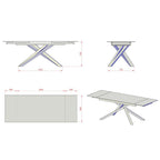 Tavolo allungabile Nefti in ceramica 160 × 90 cm fino a 240 cm