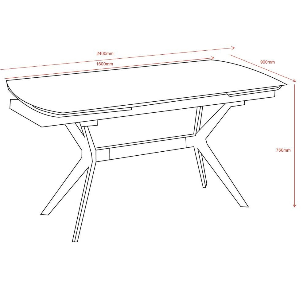 Tavolo allungabile Riley con piano in ceramica