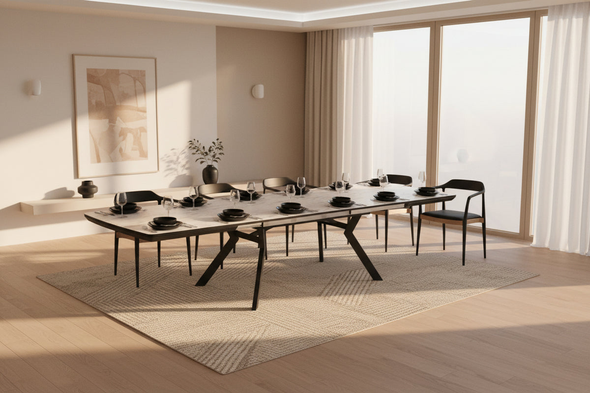 Tavolo allungabile Robat 160 × 100 cm fino a 360 cm - bianco opaco