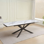 Tavolo allungabile in ceramica 160 × 90 cm fino a 240 cm - colore bianco