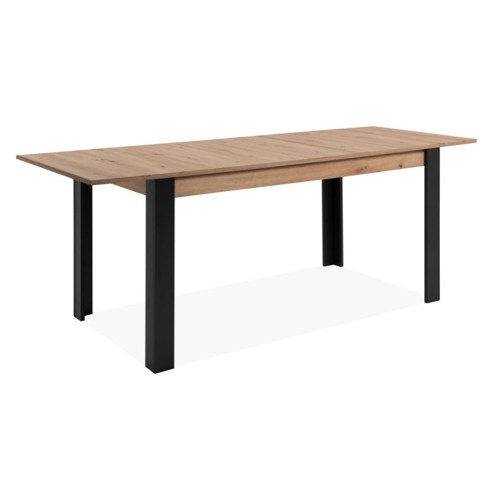 Tavolo allungabile Tolosa 80B colore rovere e gambe nere 150x75x80 cm.