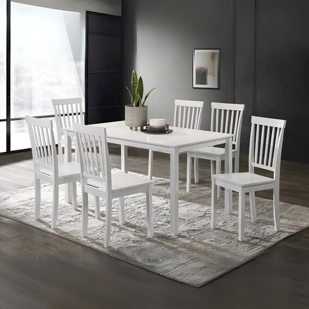 Tavolo Dori in legno H 73.8x140x80 cm. - colore bianco opaco