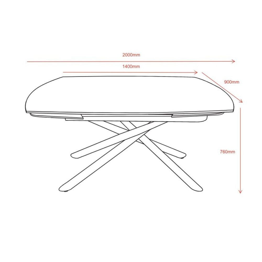 Tavolo allungabile Astrid con apertura girevole automatica 140 × 90 cm fino a 200 cm