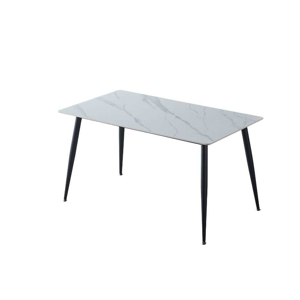 Tavolo Mila 140 × 80 cm con piano in ceramica effetto marmo