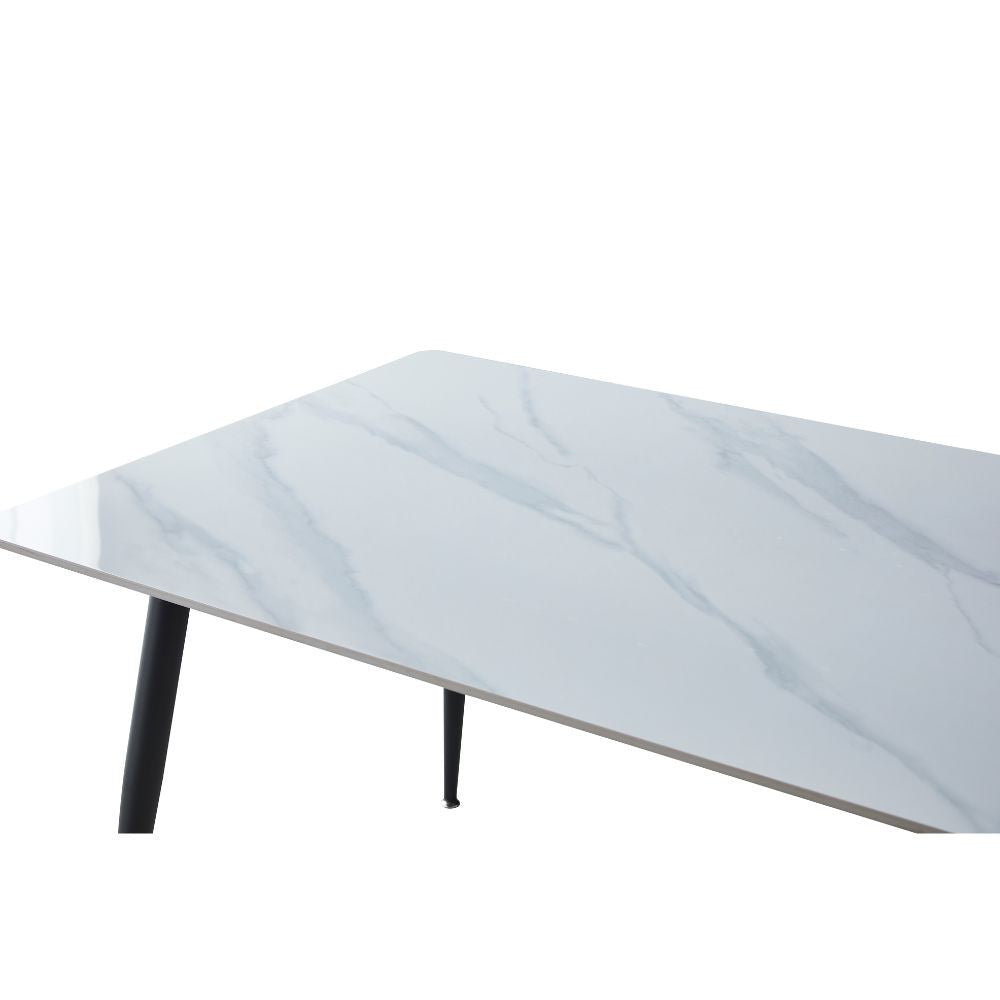 Tavolo Mila 140 × 80 cm con piano in ceramica effetto marmo