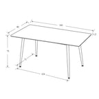 Tavolo Mila 140 × 80 cm con piano in ceramica effetto marmo