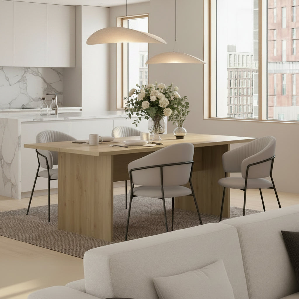 Tavolo rettangolare fisso Loana in rovere cadiz 200x100x75 H cm.